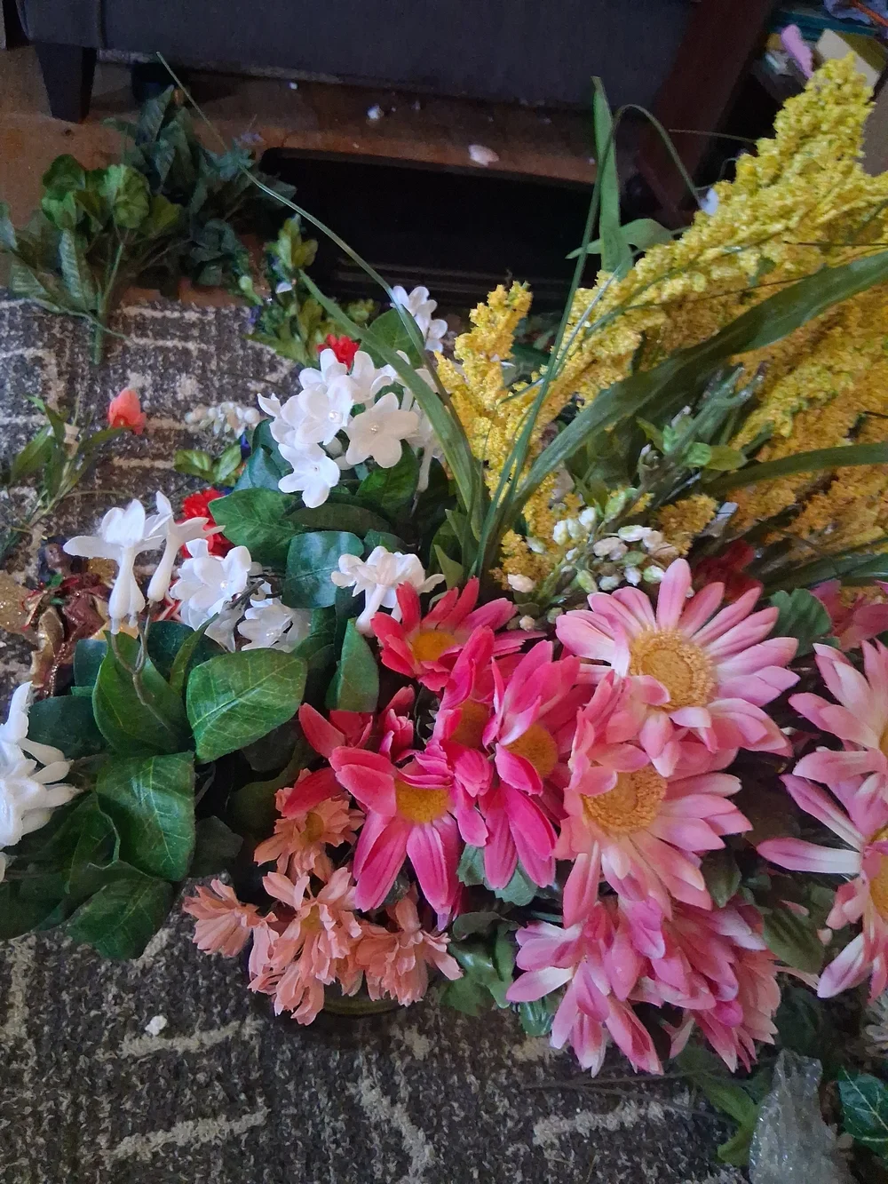 Artificial Pink Daisy & Yellow Wildflower Arrangement - Home Accents